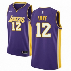 Mens Nike Los Angeles Lakers 12 Channing Frye Authentic Purple NBA Jersey Icon Edition 