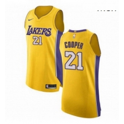 Mens Nike Los Angeles Lakers 21 Michael Cooper Authentic Gold Home NBA Jersey Icon Edition