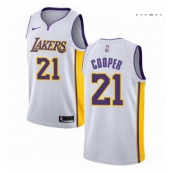 Mens Nike Los Angeles Lakers 21 Michael Cooper Swingman White NBA Jersey Association Edition