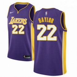 Mens Nike Los Angeles Lakers 22 Elgin Baylor Authentic Purple NBA Jersey Icon Edition