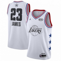 Mens Nike Los Angeles Lakers 23 LeBron James White Basketball Jordan Swingman 2019 All Star Game Jersey 