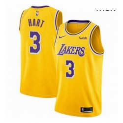 Mens Nike Los Angeles Lakers 3 Josh Hart Swingman Gold NBA Jersey Icon Edition 