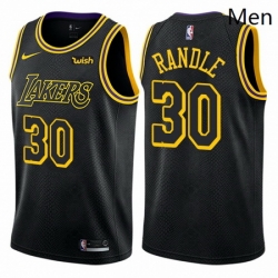 Mens Nike Los Angeles Lakers 30 Julius Randle Authentic Black City Edition NBA Jersey 