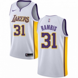 Mens Nike Los Angeles Lakers 31 Kurt Rambis Authentic White NBA Jersey Association Edition