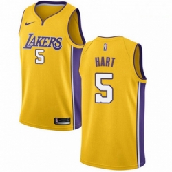 Mens Nike Los Angeles Lakers 5 Josh Hart Swingman Gold Home NBA Jersey Icon Edition 