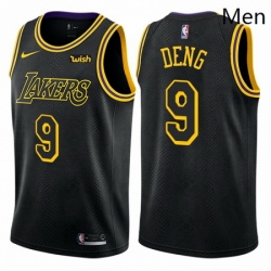 Mens Nike Los Angeles Lakers 9 Luol Deng Swingman Black City Edition NBA Jersey 