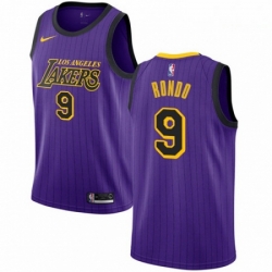 Mens Nike Los Angeles Lakers 9 Rajon Rondo Swingman Purple NBA Jersey City Edition 