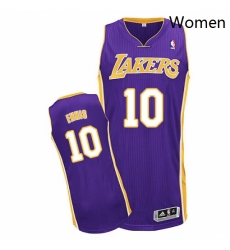 Womens Adidas Los Angeles Lakers 10 Tyler Ennis Authentic Purple Road NBA Jersey