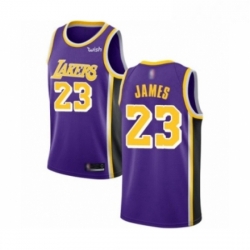 Womens Los Angeles Lakers 23 LeBron James Authentic Purple Basketball Jerseys Statement Edition 