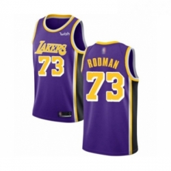 Womens Los Angeles Lakers 73 Dennis Rodman Authentic Purple Basketball Jerseys Icon Edition