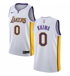 Womens Nike Los Angeles Lakers 0 Kyle Kuzma Authentic White NBA Jersey Association Edition 