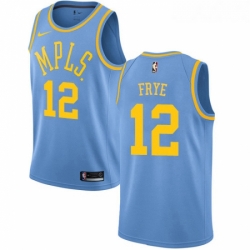 Womens Nike Los Angeles Lakers 12 Channing Frye Swingman Blue Hardwood Classics NBA Jersey 