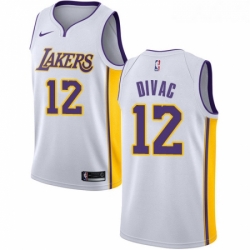 Womens Nike Los Angeles Lakers 12 Vlade Divac Swingman White NBA Jersey Association Edition