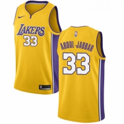 Womens Nike Los Angeles Lakers 33 Kareem Abdul Jabbar Swingman Gold Home NBA Jersey Icon Edition