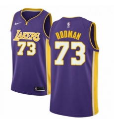 Womens Nike Los Angeles Lakers 73 Dennis Rodman Authentic Purple NBA Jersey Icon Edition