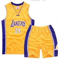 Youth NBA Los Angeles Lakers 24# Kobe Bryant  Yellow Suit Sets