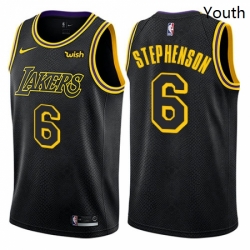 Youth Nike Los Angeles Lakers 6 Lance Stephenson Swingman Black NBA Jersey City Edition 