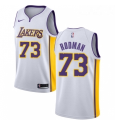 Youth Nike Los Angeles Lakers 73 Dennis Rodman Authentic White NBA Jersey Association Edition