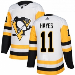 Mens Adidas Pittsburgh Penguins 11 Jimmy Hayes Authentic White Away NHL Jersey 