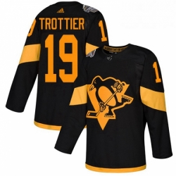 Mens Adidas Pittsburgh Penguins 19 Bryan Trottier Black Authentic 2019 Stadium Series Stitched NHL Jersey 