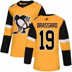 Mens Adidas Pittsburgh Penguins 19 Derick Brassard Authentic Gold Alternate NHL Jersey 