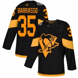 Mens Adidas Pittsburgh Penguins 35 Tom Barrasso Black Authentic 2019 Stadium Series Stitched NHL Jersey 