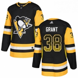 Mens Adidas Pittsburgh Penguins 38 Derek Grant Authentic Black Drift Fashion NHL Jersey 