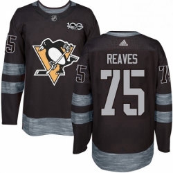 Mens Adidas Pittsburgh Penguins 75 Ryan Reaves Authentic Black 1917 2017 100th Anniversary NHL Jersey 