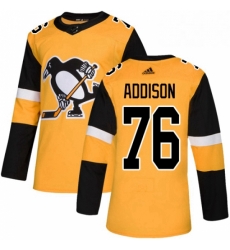 Mens Adidas Pittsburgh Penguins 76 Calen Addison Premier Gold Alternate NHL Jersey 