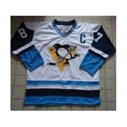 NHL Hockey Jerseys Pittsburgh Penguins #87 Sidney CROSBY white-blue