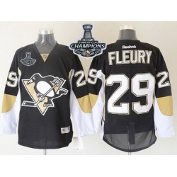 Penguins #29 Andre Fleury Black 2017 Stanley Cup Finals Champions Stitched NHL Jersey