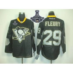 Penguins #29 Andre Fleury Black Ice 2017 Stanley Cup Finals Champions Stitched NHL Jersey