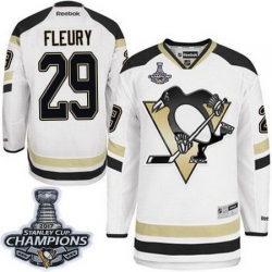 Penguins #29 Andre Fleury White 2014 Stadium Series 2017 Stanley Cup Finals Champions Stitched NHL Jersey