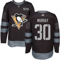 Penguins #30 Matt Murray Black 1917 2017 100th Anniversary Stitched NHL Jersey