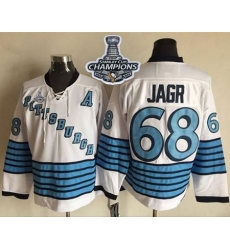 Penguins #68 Jaromir Jagr White Light Blue CCM Throwback 2017 Stanley Cup Finals Champions Stitched NHL Jersey