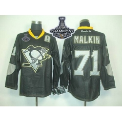 Penguins #71 Evgeni Malkin Black Ice 2017 Stanley Cup Finals Champions Stitched NHL Jersey