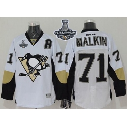 Penguins #71 Evgeni Malkin White 2017 Stanley Cup Finals Champions Stitched NHL Jersey