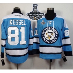 Penguins #81 Phil Kessel Light Blue Alternate 2017 Stanley Cup Finals Champions Stitched NHL Jersey