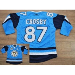 Penguins #87 Sidney Crosby Stitched Baby Blue 2011 Winter Classic Vintage NHL Jersey