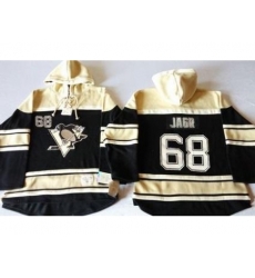 Pittsburgh Penguins #68 Jaromir Jagr Black Sawyer Hooded Sweatshirt Stitched NHL Jersey