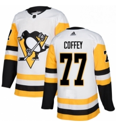 Youth Adidas Pittsburgh Penguins 77 Paul Coffey Authentic White Away NHL Jersey 