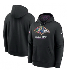 Men Baltimore Ravens Black 2024 Crucial Catch Club Pullover Hoodie