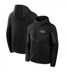 Men Baltimore Ravens Black Tech Fleece Full Zip Windrunner Hoodie Men Baltimore Ravens Black Tech Fleece Full Zip Windrunner Hoodie