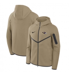 Men Baltimore Ravens Tan Tech Fleece Full Zip Windrunner Hoodie Men Baltimore Ravens Tan Tech Fleece Full Zip Windrunner Hoodie