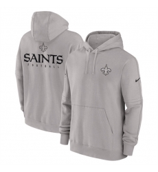 Men New Orleans Saints Grey Sideline Club Fleece Pullover Hoodie