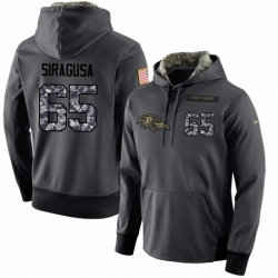 NFL Mens Nike Baltimore Ravens 65 Nico Siragusa Stitched Black Anthracite Salute to Service Player Performance Hoodie