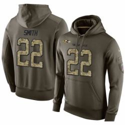 NFL Nike Baltimore Ravens 22 Jimmy Smith Green Salute To Service Mens Pullover Hoodie