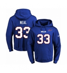 Football Mens Buffalo Bills 33 Siran Neal Royal Blue Name Number Pullover Hoodie