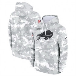 Men Buffalo Bills 2024 Arctic Camo Salute To Service Club Fleece Pullover Stitched Hoodie