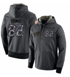 NFL Mens Nike Buffalo Bills 82 Logan Thomas Stitched Black Anthracite Salute to Service Player Performance Hoodie